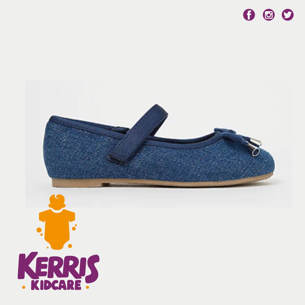 Denim Blue Shimmer Ballet Shoes